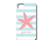 Monogrammed Starfish & Stripes iPhone Cover