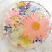 Suncatcher with Pressed Flowers- Peach Daisy, Pink Larkspur, Blue Lobelia, Pansies, Queen Anne's Lace, Bridal Veil, Heather