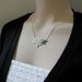 Bird Tree Necklace Pendant, Silver Tree, Turquoise Blue Bird Necklace, Modern Vintage - ENCHANTED