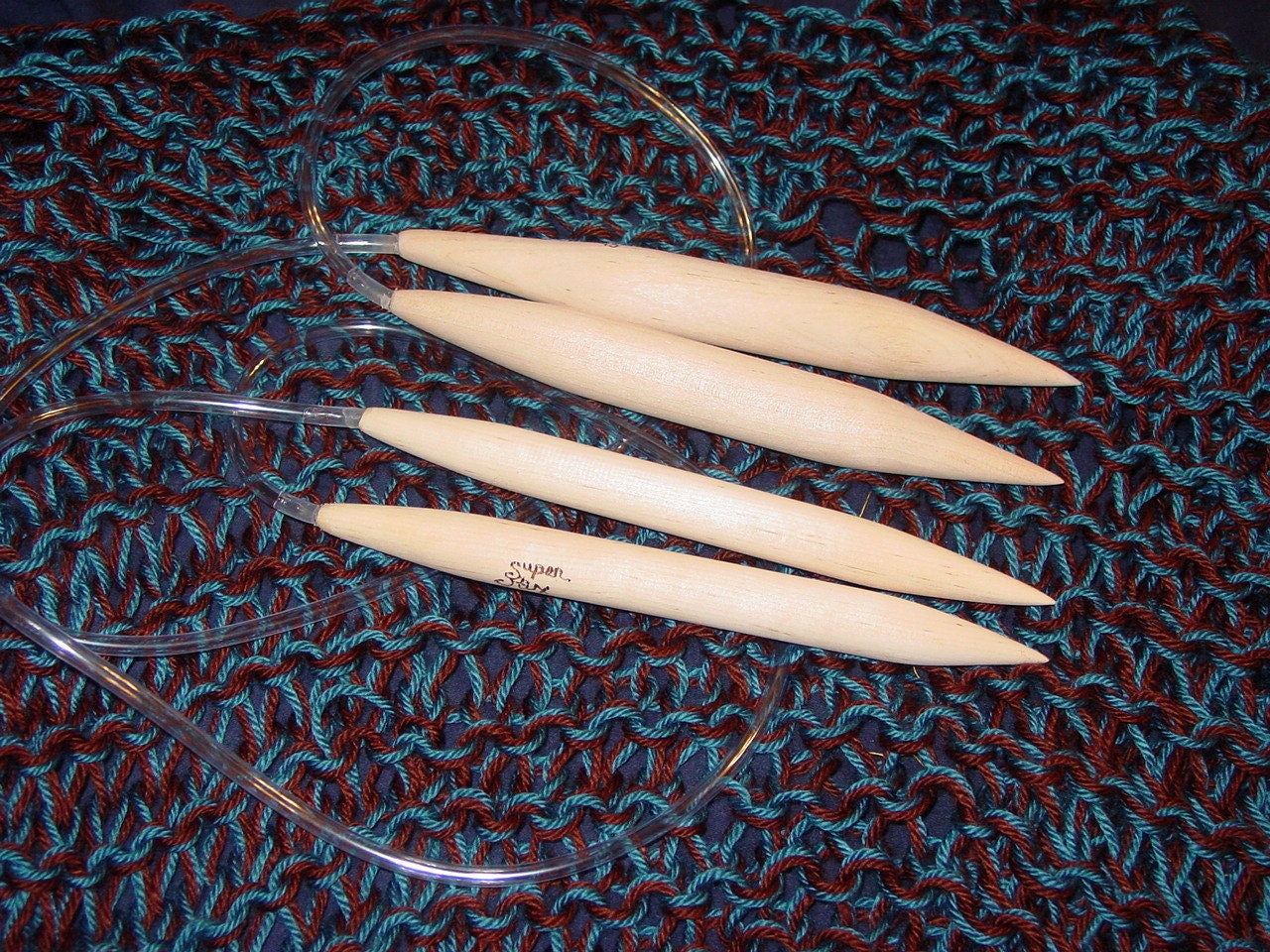 Super Stix Jumbo Knitting Set  - US size 35 (19mm) AND size 50 (25mm) Stix Wooden Circular Knitting Needles Combo