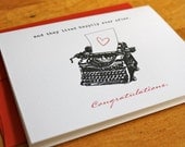 Congratulations Wedding Card - Typewriter Fairy Tale