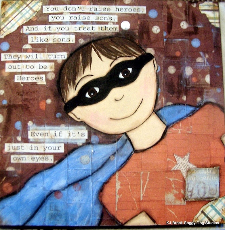 Little Hero 8x8 Plaque