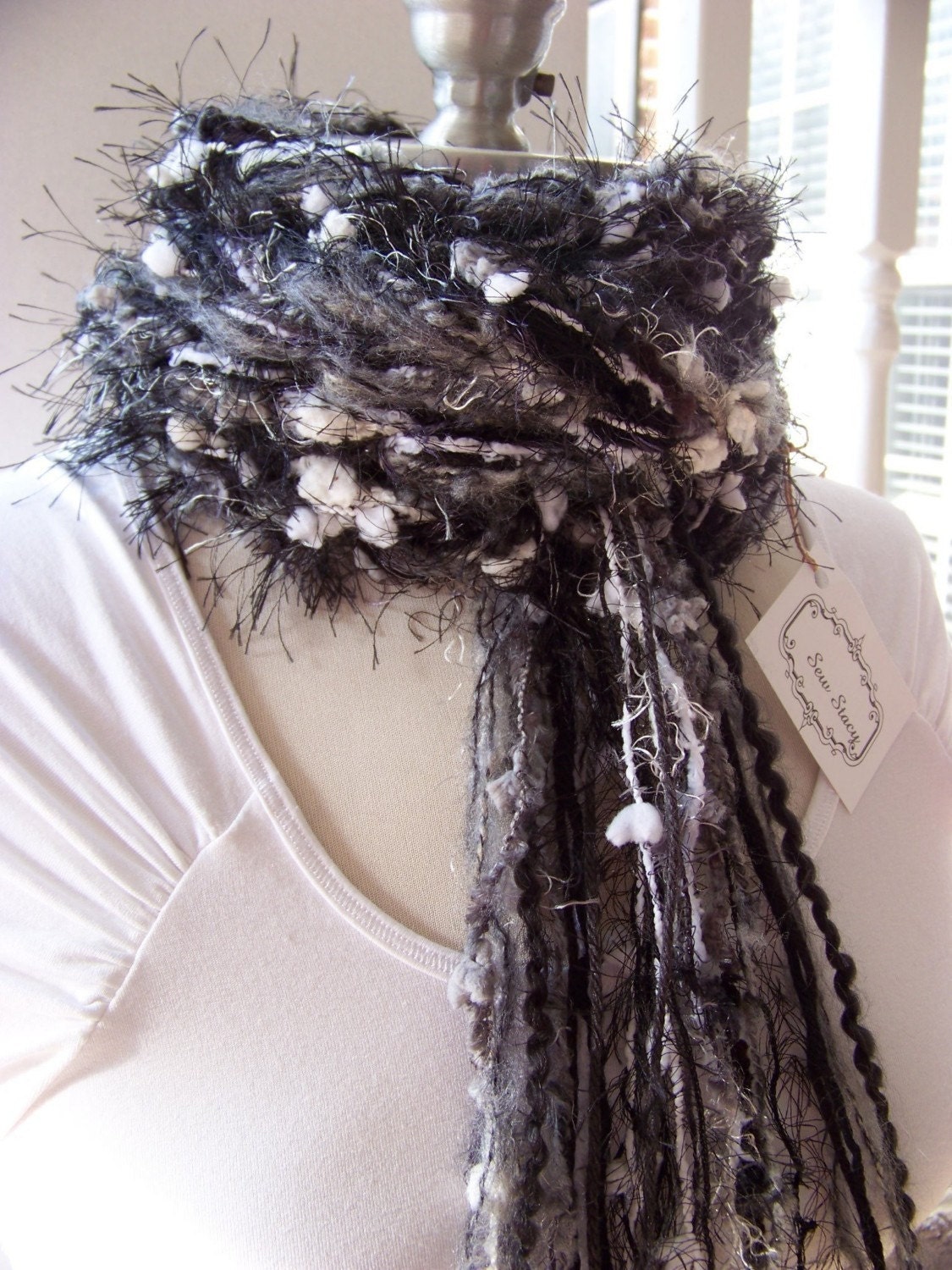 Hand Knit Scarf, Pippy EVENING Scarf
