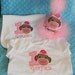 Girl Sock Monkey t-shirt, bib, and birthday party hat