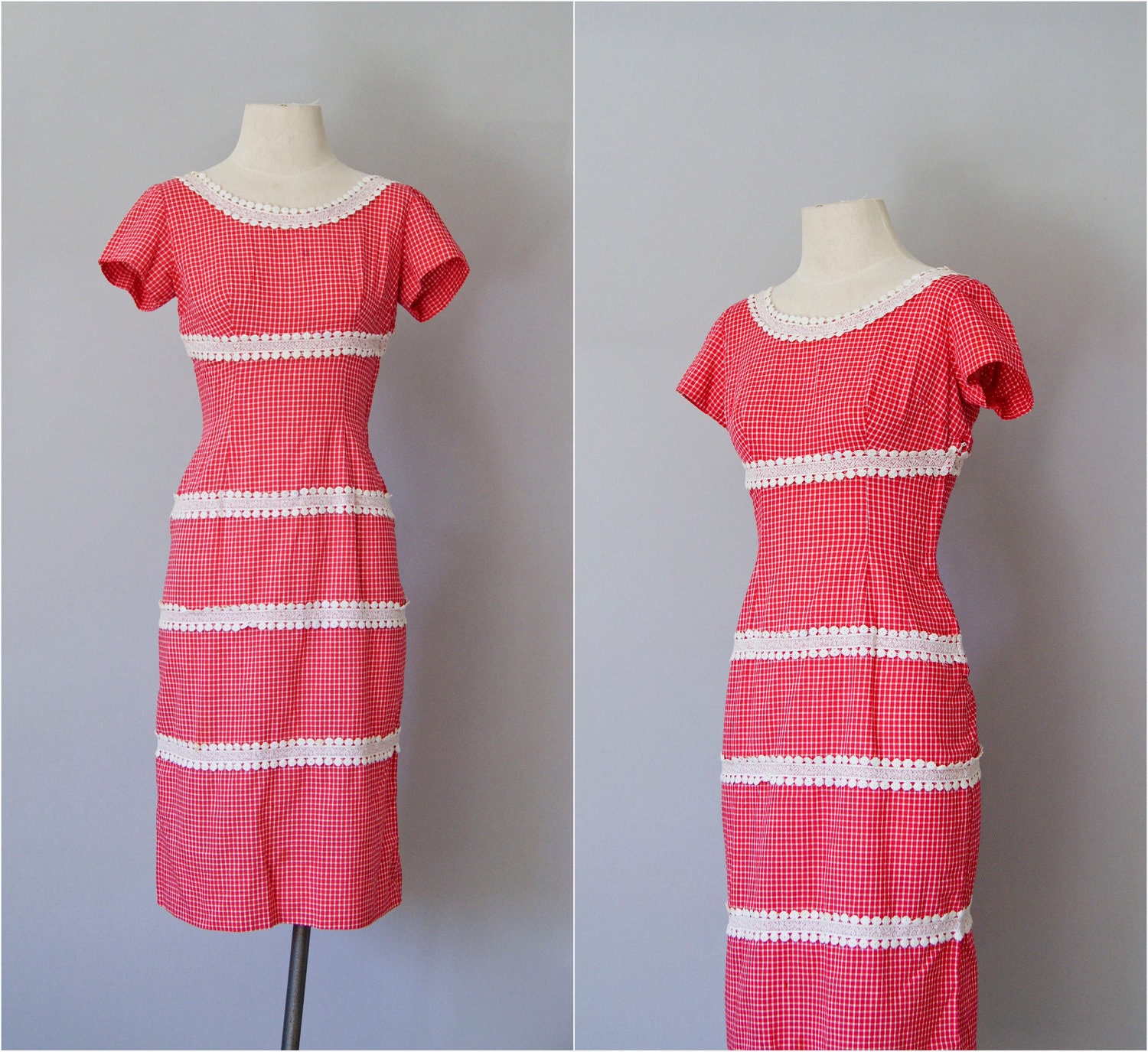 50s dress / 1950s cotton wiggle sundress / Endless Summer dress