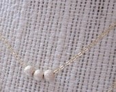 Gold Filled 3 Stardust Bead Necklace 14k Gold Filled Chain