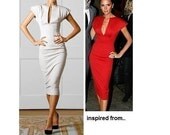 gorgeous new look pencil dress boning body custom made