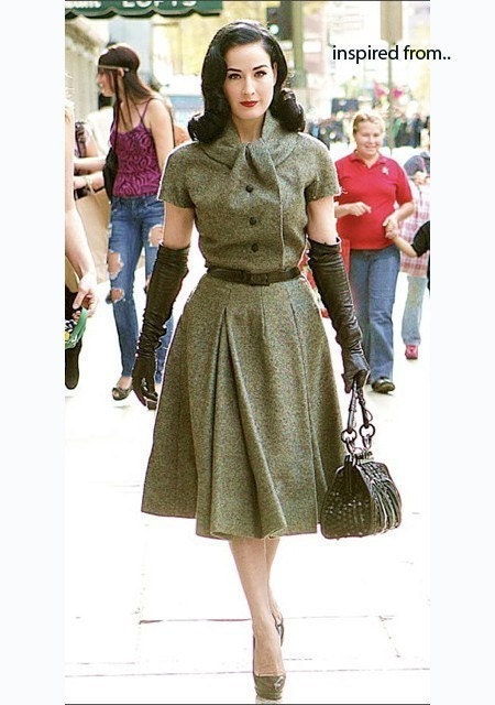 KEIRA vintage inspired made to measure dress all size swing