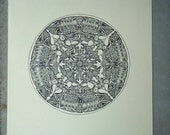 Space Note, Original ink drawing 8,5 x 11 inches