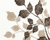 Birch Tree Leaves 8 x 10 Art Print, Nature Print, Brown Wall Decor, Vintage Style Art, Leaf, Earth Tones - NaturesHeavenlyArt