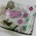 Pink Allium flowers fused glass mini dish