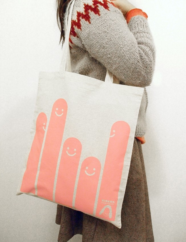 Happy worms tote bag
