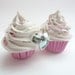 CABINET PULL fake cupcake Door knobs set of 2 childrens pull knobs (kitchen,bakery,girls room, coffee shop) white icing
