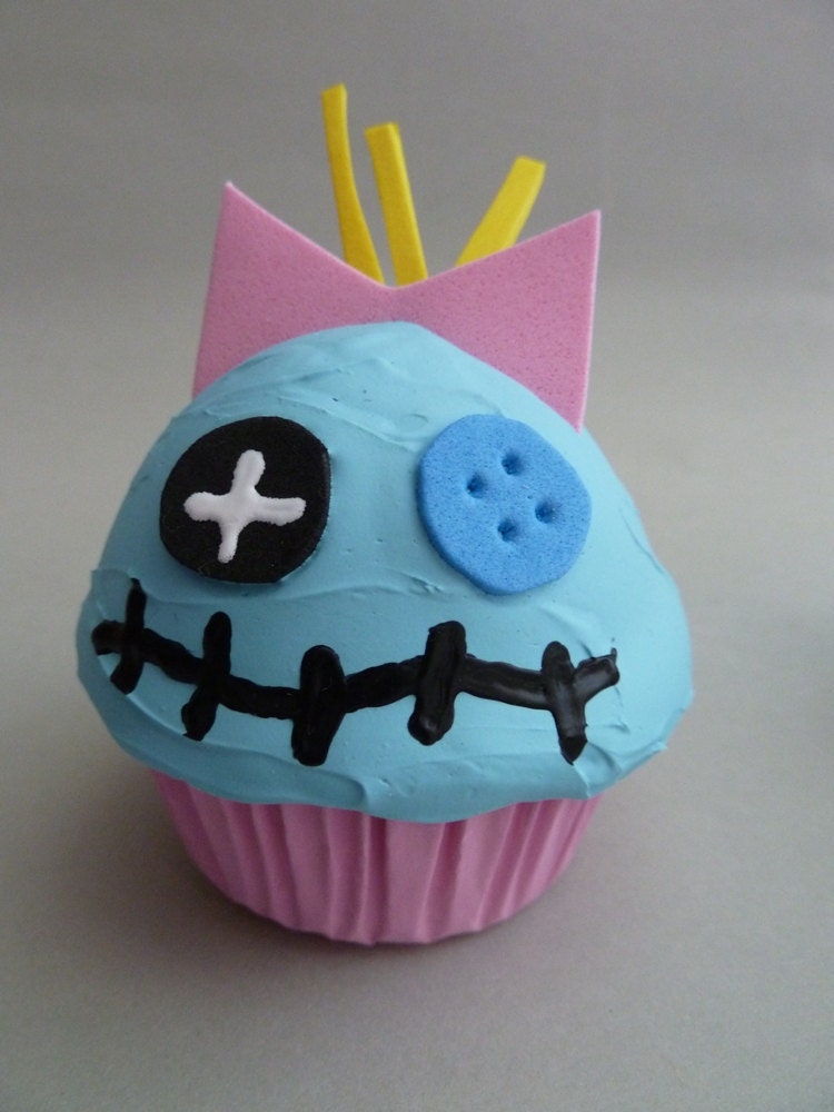 Guy Monster Christmas Ornament Fake Cupcake for photography session props or for girls and boys rooms decoration