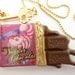 Alice In Wonderland Necklace Chocolate bar with gold key charm great for theme tea party