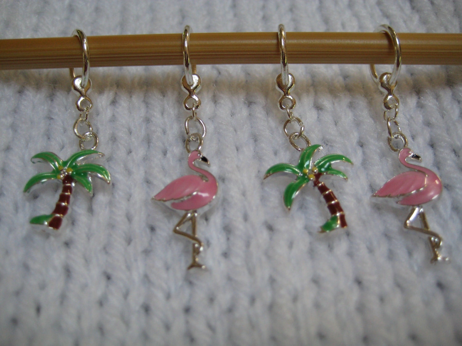 Palm Trees and Flamingo Stitch Markers