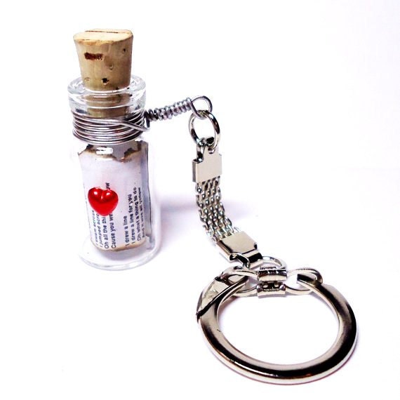 Love Song in a Bottle Keychain. YOU pick the song. Music Lover.  Choose from songs by Coldplay, Lumineers, Beatles, Beach House and More