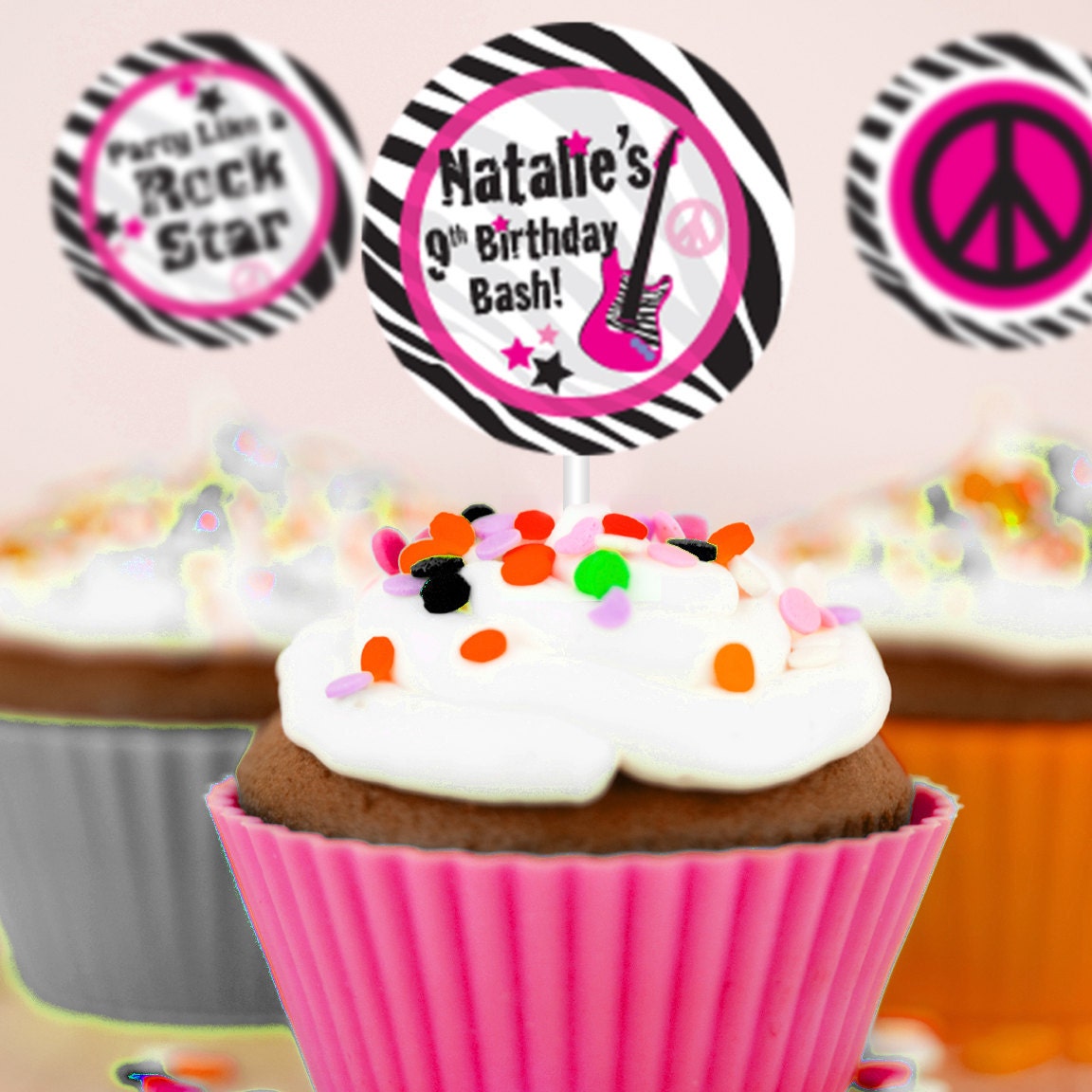 PERSONALIZED Glam ROCKSTAR - Custom Printable Party Pack - DIY