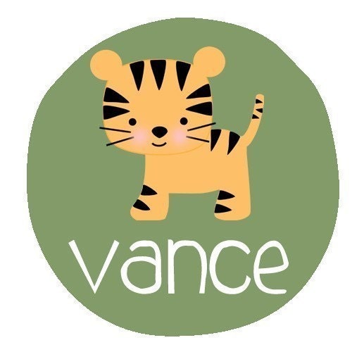 Personalized ADORABLE TIGER Design Baby Bodysuit or Toddler Tee - Available in various colors and sizes