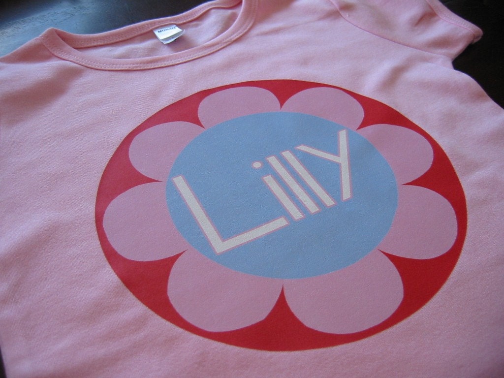 Personalized BLOOMING FLOWER Baby Bodysuit or Toddler Tee - Available in various colors and sizes