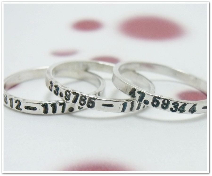 SALE -Poesy Ring - Sterling Silver 2mm x 1mm Thin Band  Ring - Custom Made and Hand Stamped