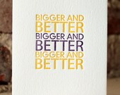 letterpress card. best of luck