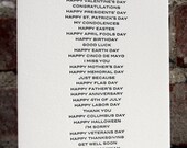 all purpose. letterpress card