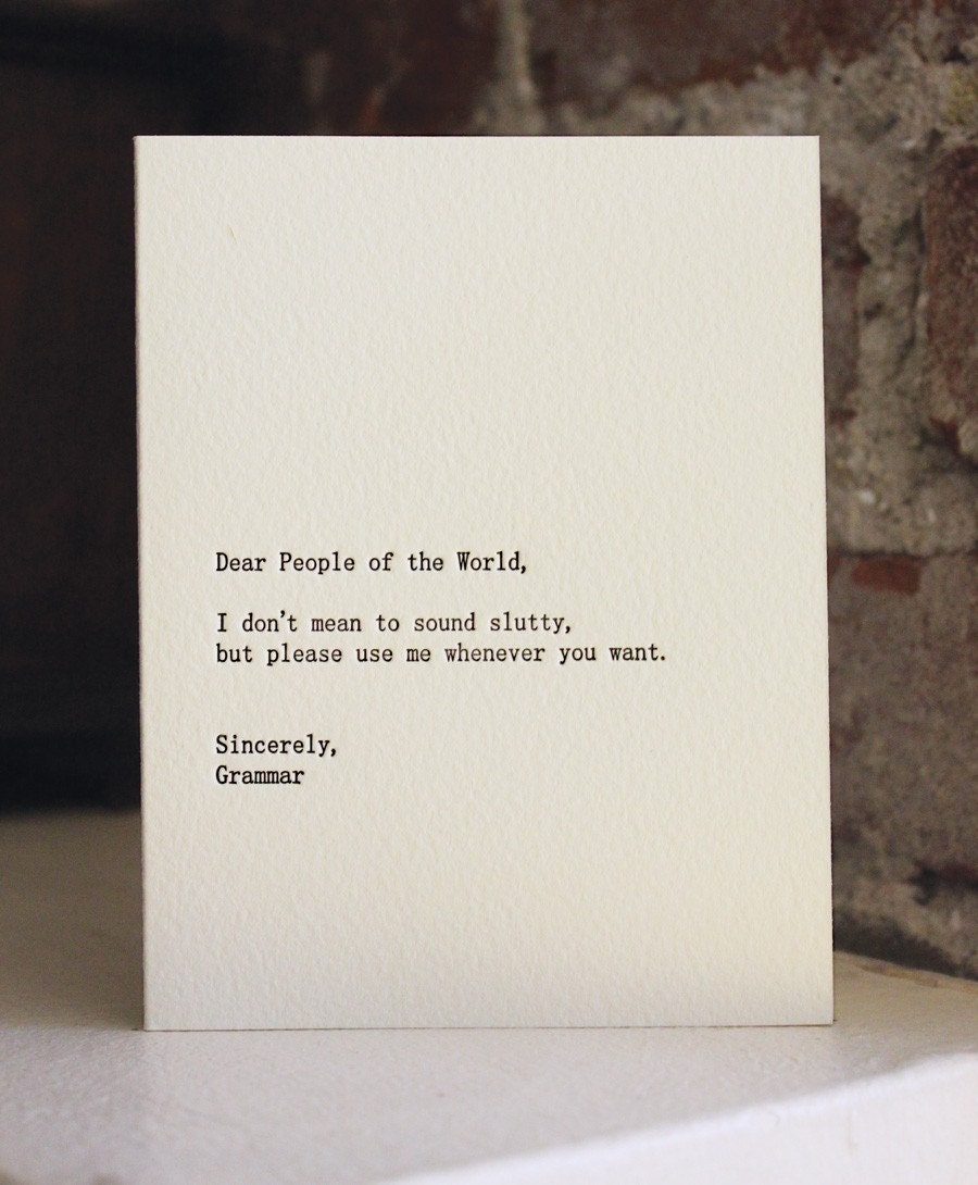 dear people of the world. letterpress card