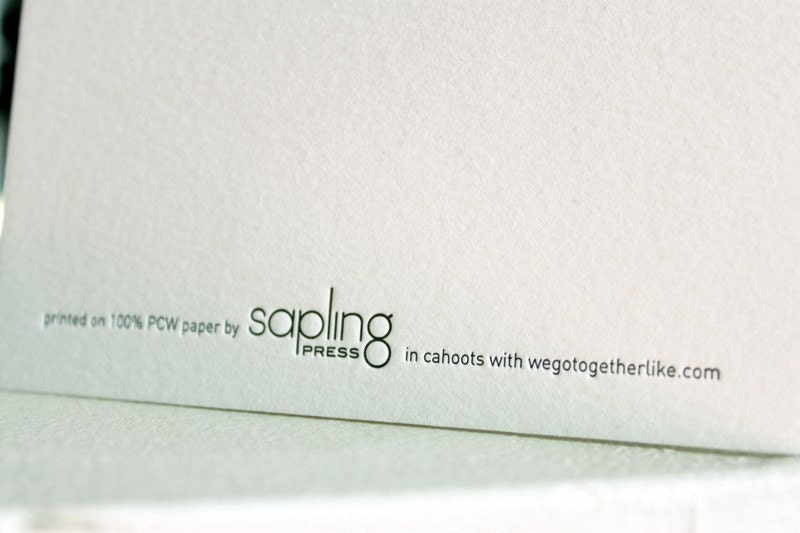 we go together like batman and robin. letterpress card