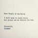 dear people of the world. letterpress card
