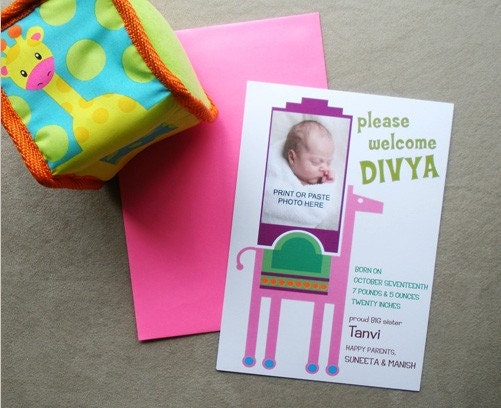Royalty Baby Birth Announcement (Girl) - SAMPLE