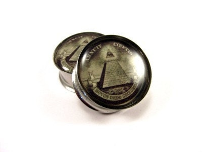All Seeing Eye Picture Plugs gauges - 1 1/8, 1 1/4, 1 3/8, 1 1/2 inch
