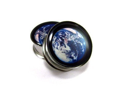 Earth Picture Plugs gauges - 1 1/8, 1 1/4, 1 3/8, 1 1/2 inch