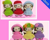 Instant Download PDF Crochet Pattern Little Girls - ENGLISH Instructions