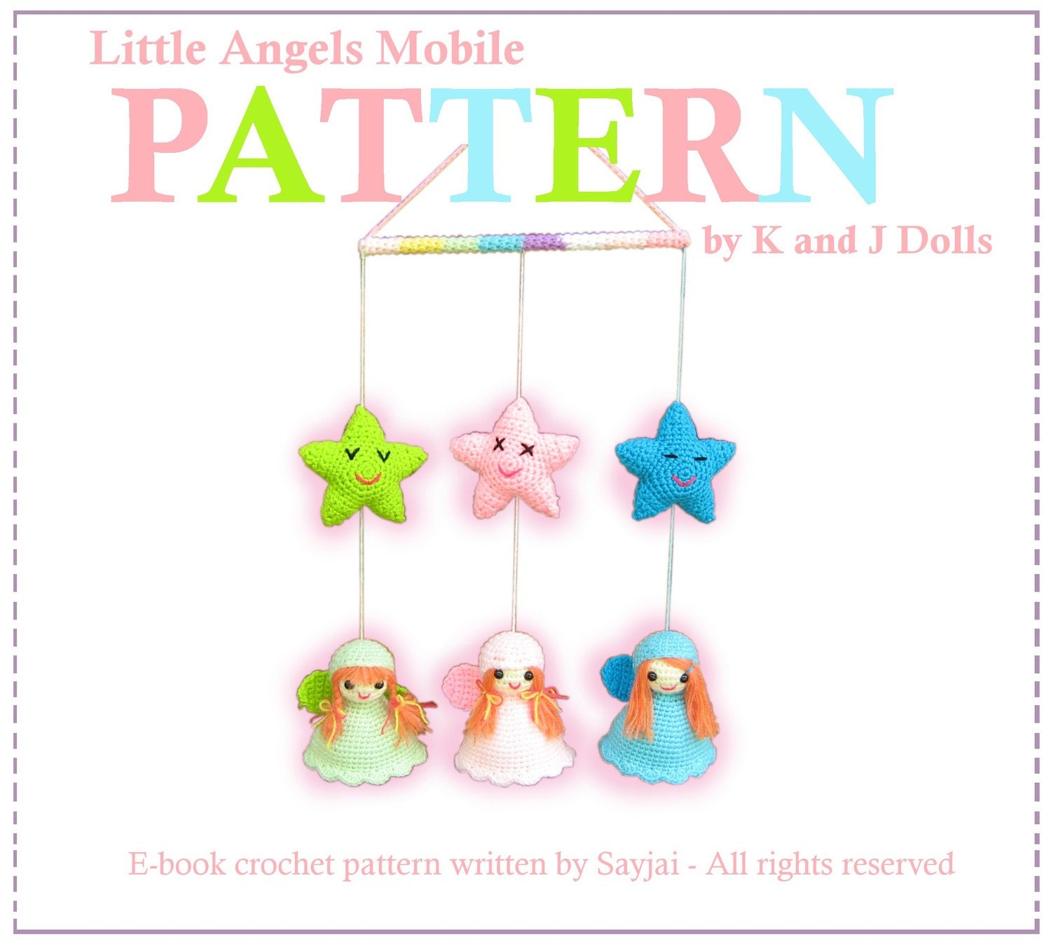 Instant Download PDF Crochet Pattern Little Angels Mobile - ENGLISH Instructions