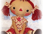Cloth Doll Pattern, Raggedy Ann Pattern, Rag Doll Pattern,  PDF Pattern, Sewing Pattern