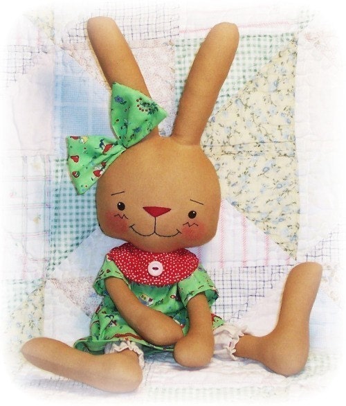 Softie Pattern Bunny Rabbit Whimsy Doll Pattern Cloth Doll Rag Doll PDF Pattern Sewing