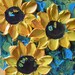 Sunflower on canvas Original Small wall decor Impasto Painting