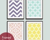 Modern Patterns (Series A) -Set of 4 - 8x10 Prints - Featured in Wisteria, Bermuda Pink, Duck Egg and Canary
