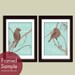 Parisian Birds on a Branch - 5x7 Print Set - (Cocoa on Duck Egg Background) Buy 3 get 1 free