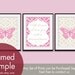 Nursery Butterfly Poem Prints (Set of 3 - 8x10 Prints) Colors Featured: French Grey and Bubble Gum)