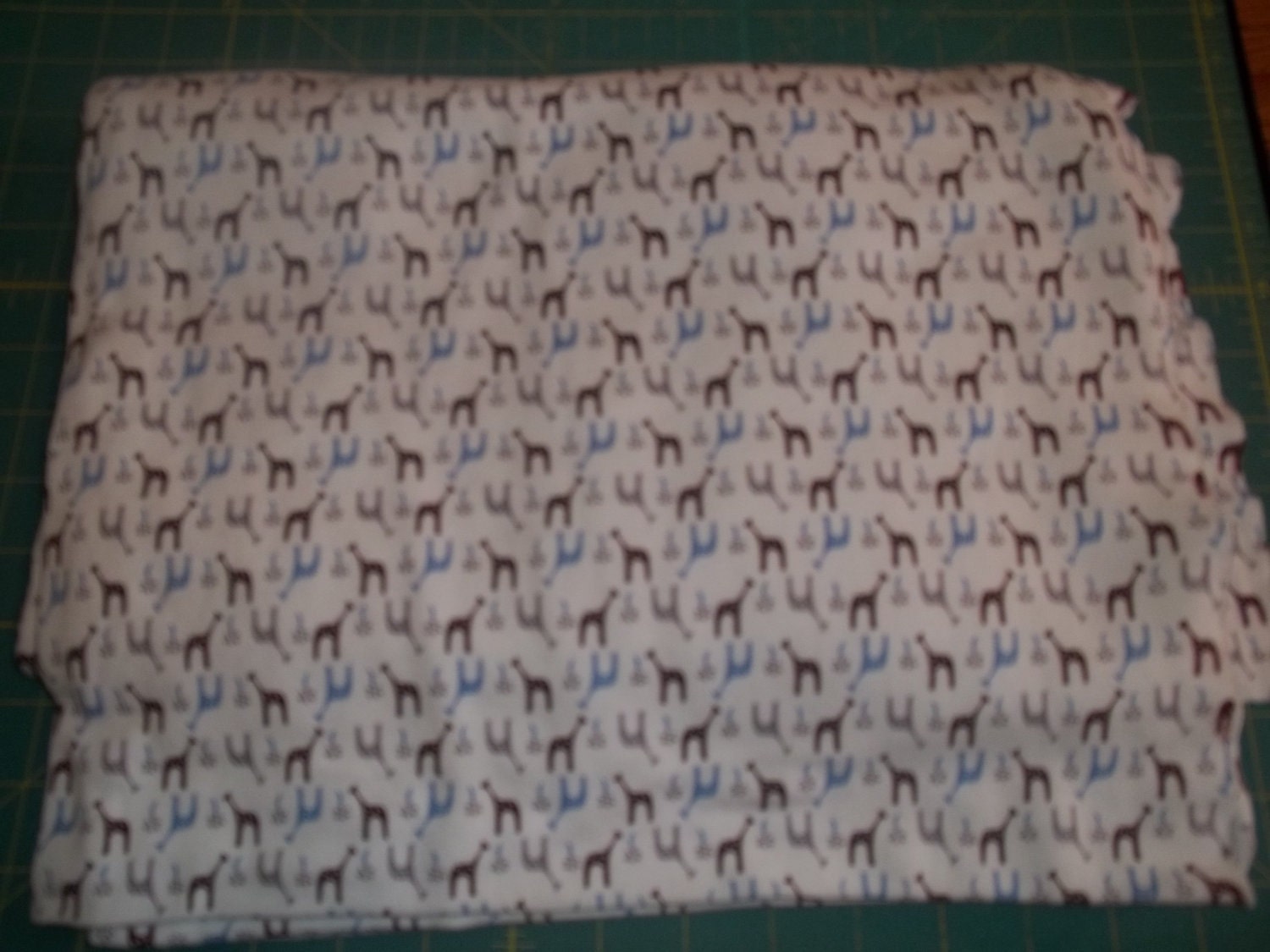 Grey Giraffe Polyester PUL Diaper Cut 18 in X 20 in