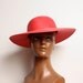 1980s Red Floppy Straw Hat - Womens Woven Wide Brim Beachy Summer Hat
