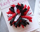 Korker Hair Bow - Red/Black/White M2M GYMBOREE Poppy Love