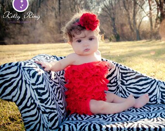 You Pick Size. Chicaboo Red Ruffled lace petti romper / bloomer. Sizes for ages newborn to 4/5 years. More Colors available
