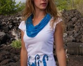 Blue Octopus on White American Apparel Scoop