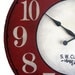 36 inch Devonshire Large Wall Clock - Antique style Red Cream Crackle French Country big round tuscan