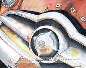 Fine Art Print, Rusty Car, Ford, Auto,  Giclee