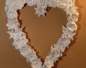 2 Foot Tall White Handmade Paper Flower Wall Heart