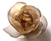 gold chocolate love big rose fall blossom flower brooch